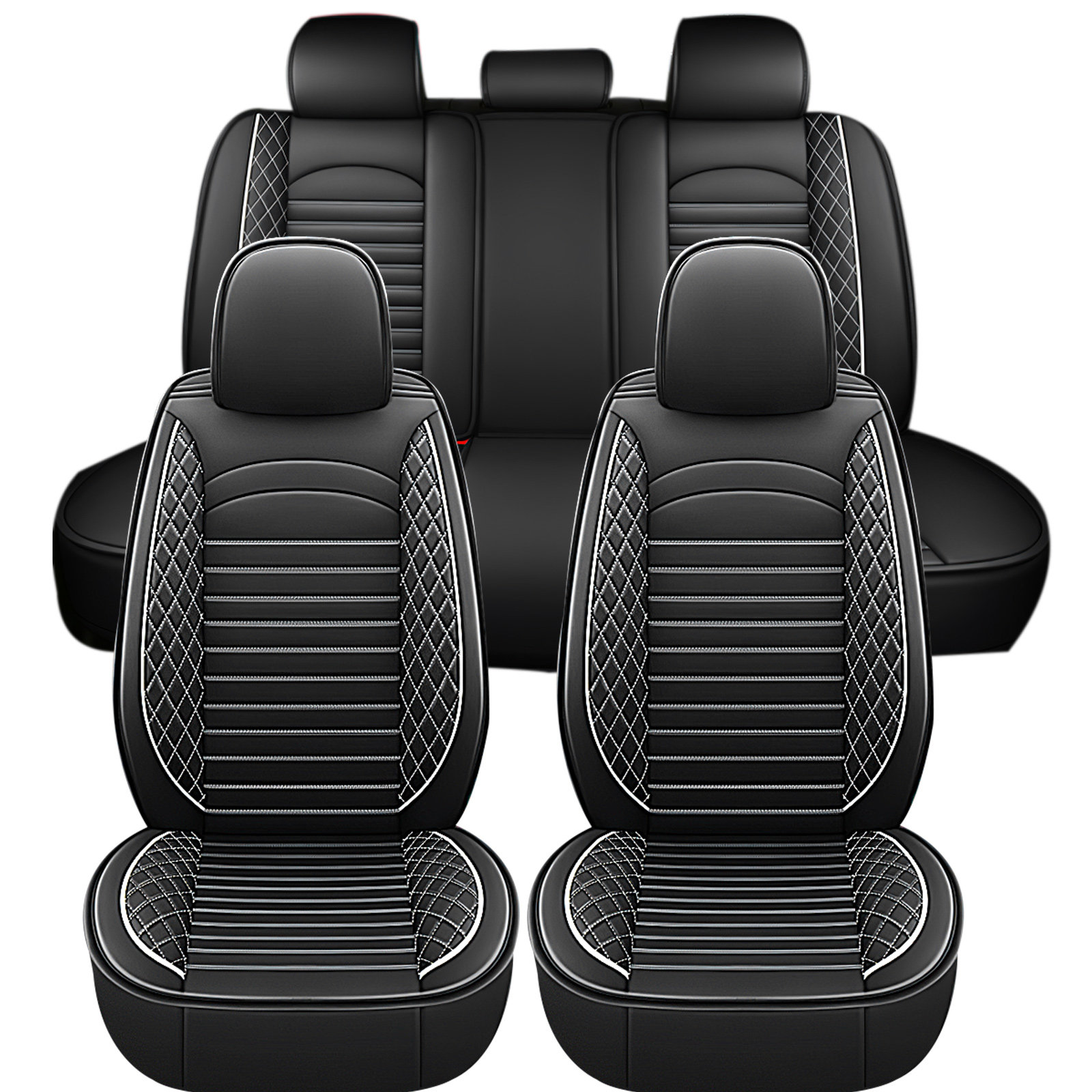 Leather Car Seat Covers Full Set Universal - 1Set Universal Car Seat Covers Full