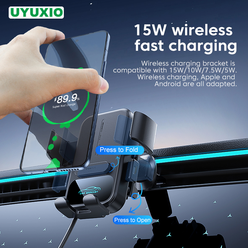 Wireless Car Charger Mount Fast Charging - UYUXIO Air Vent Car Mount Phone