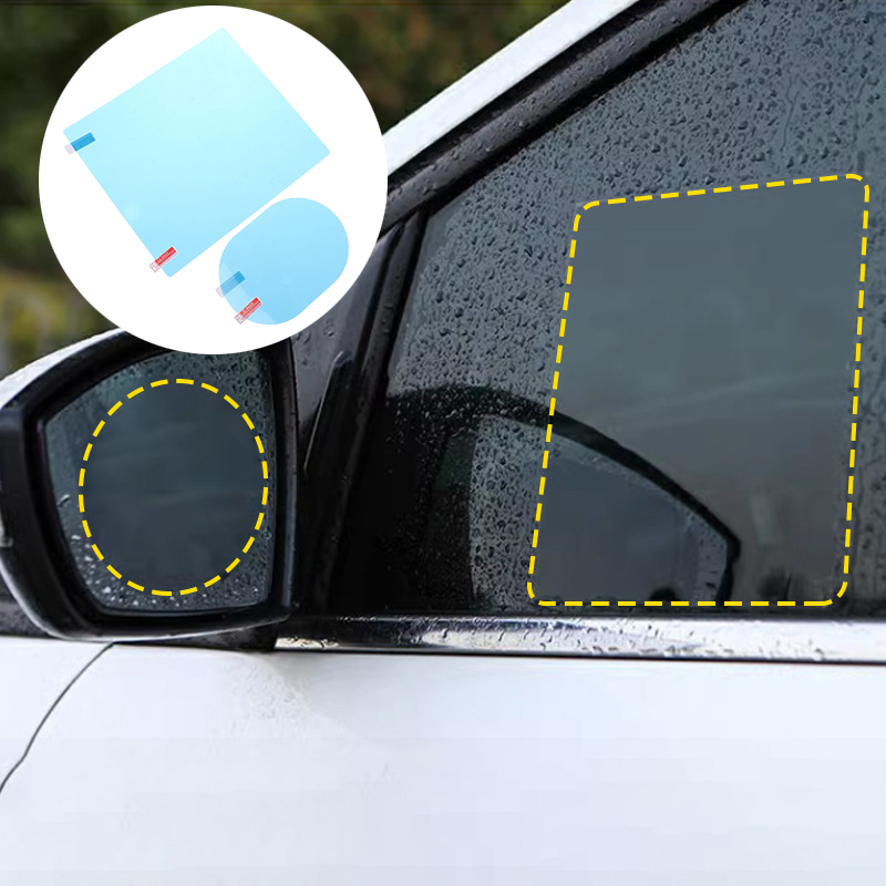 Anti Glare Car Rearview Mirror Film - 4Pcs Anti Fog Glare Rainproof Waterproof
