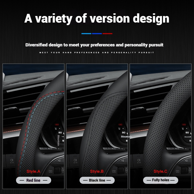 Leather Breathable Car Steerin - Car Steering Wheel Cover Anti Slip Breathable recension och pris