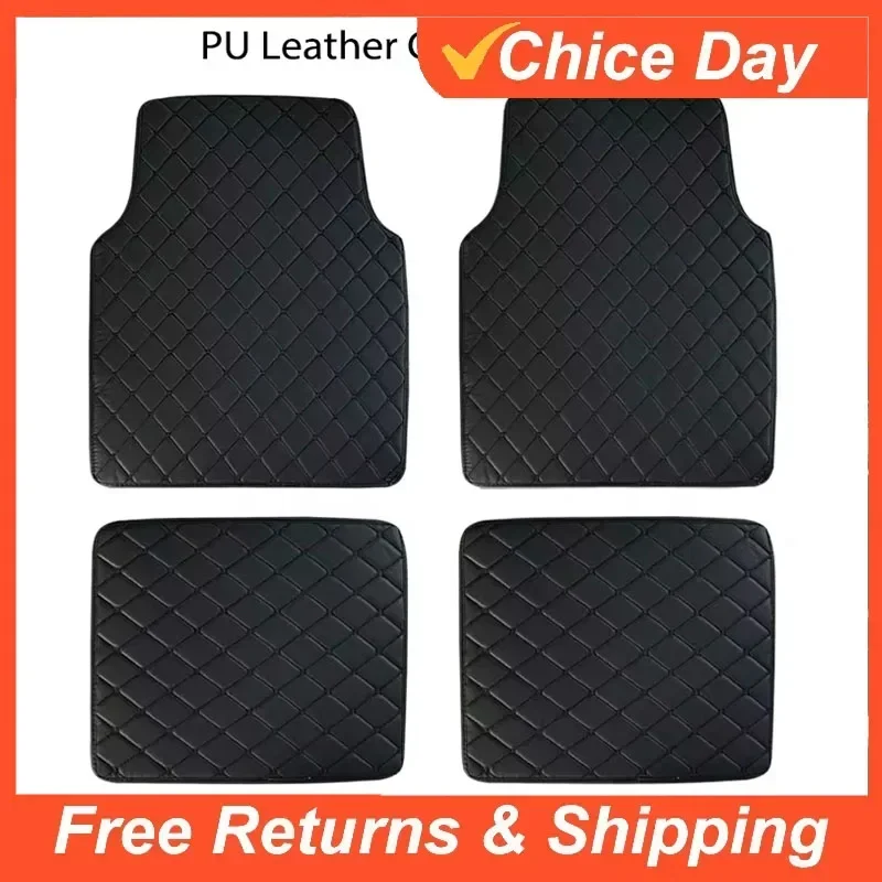 4PCS Universal PU Leather Car  - Car Floor Mats Universal Waterproof Leather recension och pris
