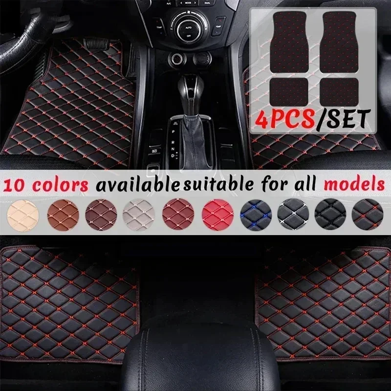 4PCS Universal PU Leather Car  - Car Floor Mats Universal Waterproof Leather recension och pris