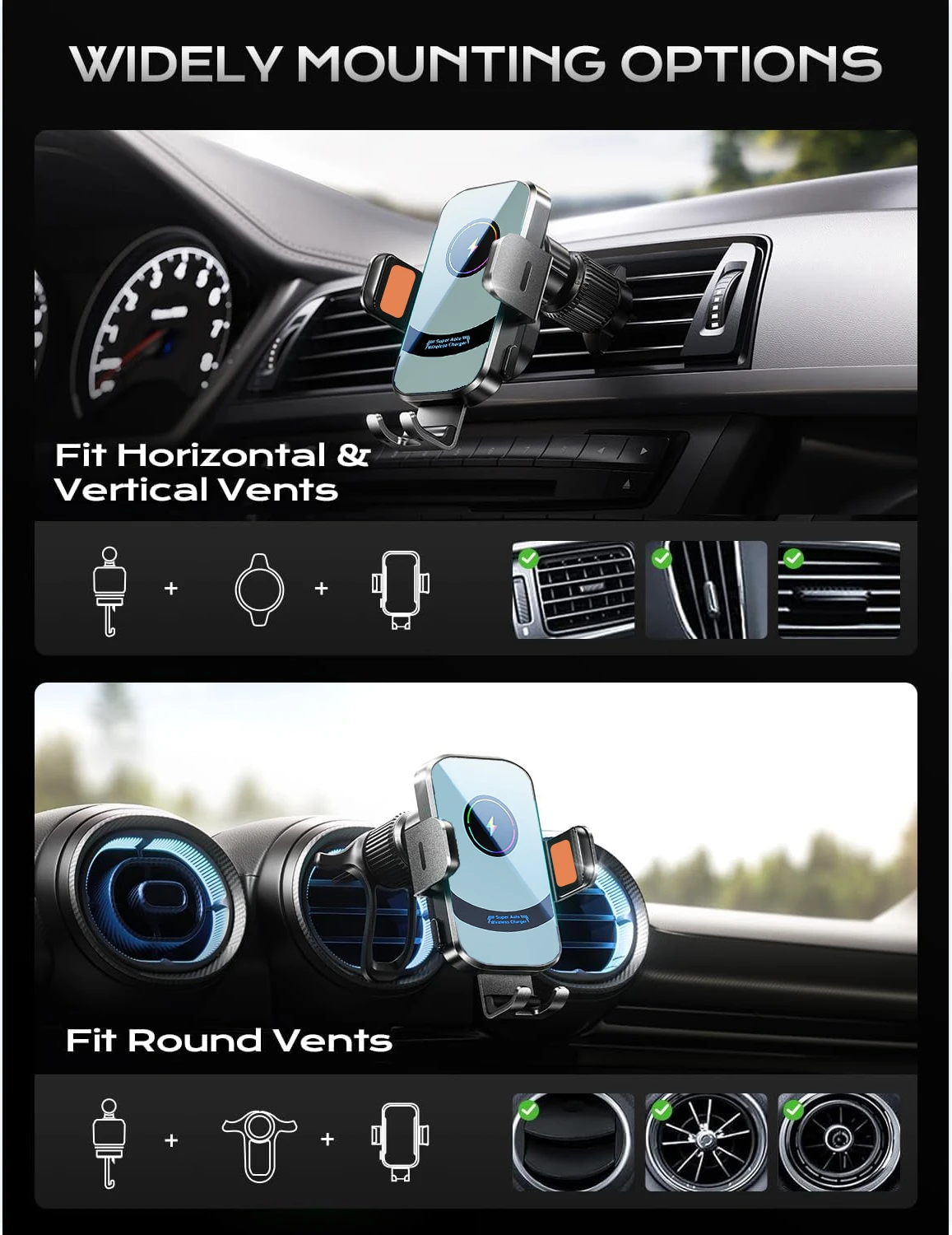 UYUXIO Wireless Car Charger Su - Wireless Car Charger Mount Fast Charging recension och pris