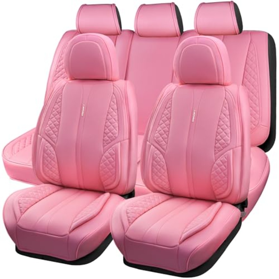 Nappa Pink PU Leather Car Seat - Leather Car Seat Covers Full Set Universal recension och pris