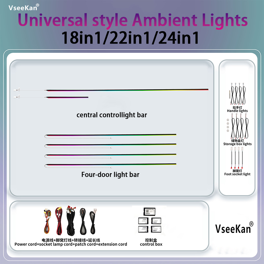 Car Ambient Lighting Kit Inter - Led Ambient Interior Car Lights App Control recension och pris