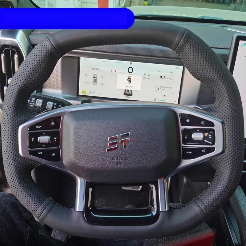 Hand Stitched wine red Black G - Car Steering Wheel Cover Anti Slip Breathable recension och pris