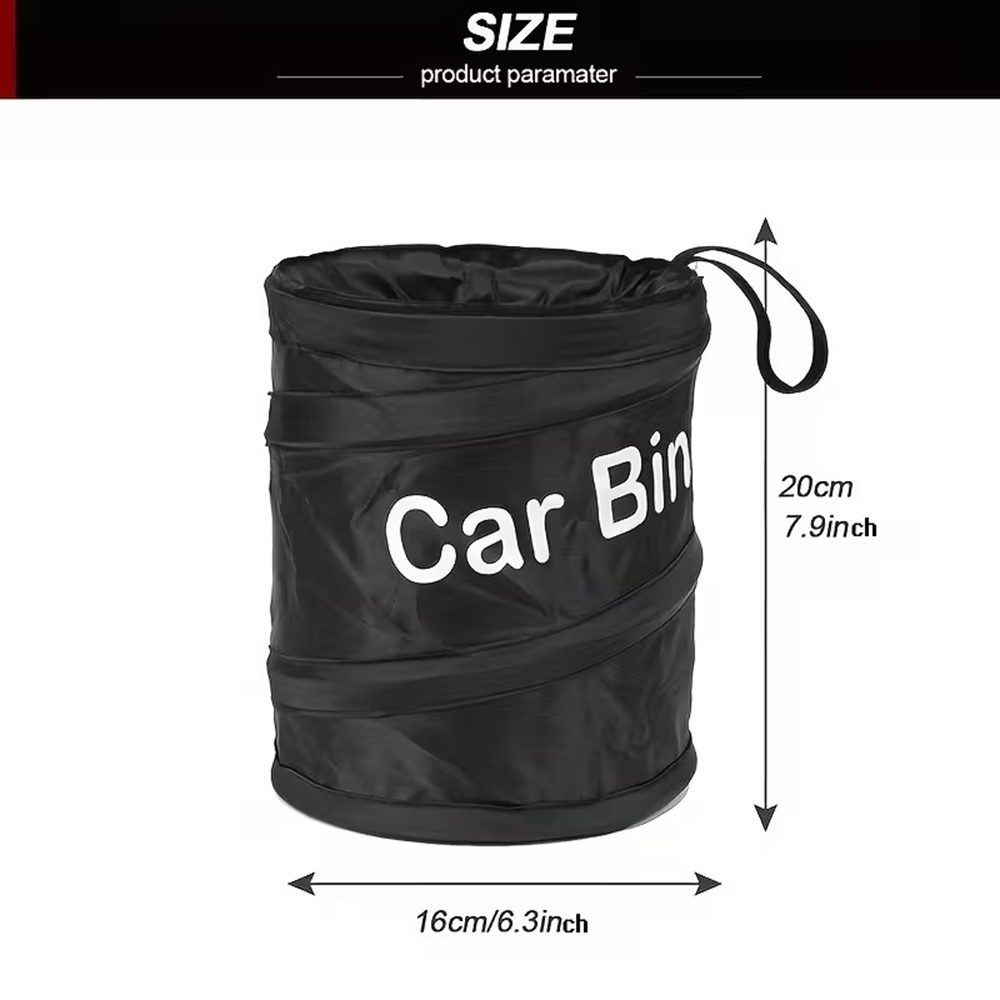 Mini Black Collapsible Pop-up  - Waterproof Car Trash Can With Lid recension och pris
