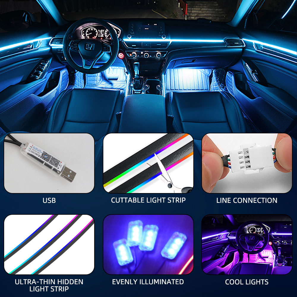 Universal Symphony Car Ambient - Led Ambient Interior Car Lights App Control recension och pris