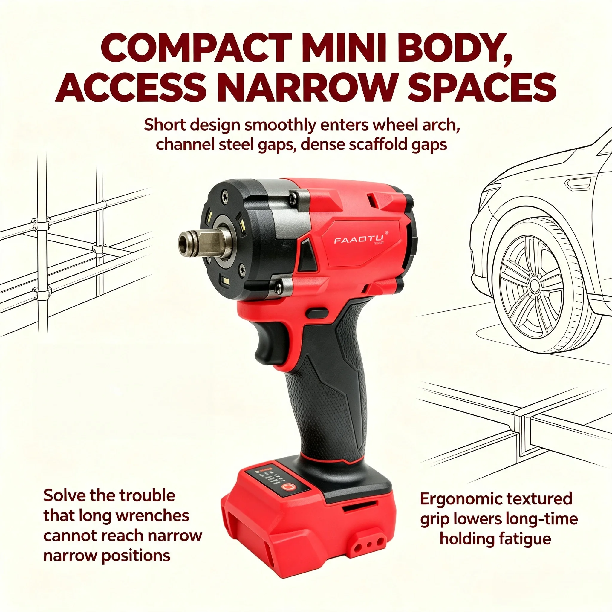 FAAOTU 18V Brushless Cordless  - Auto Repair Tools recension och pris
