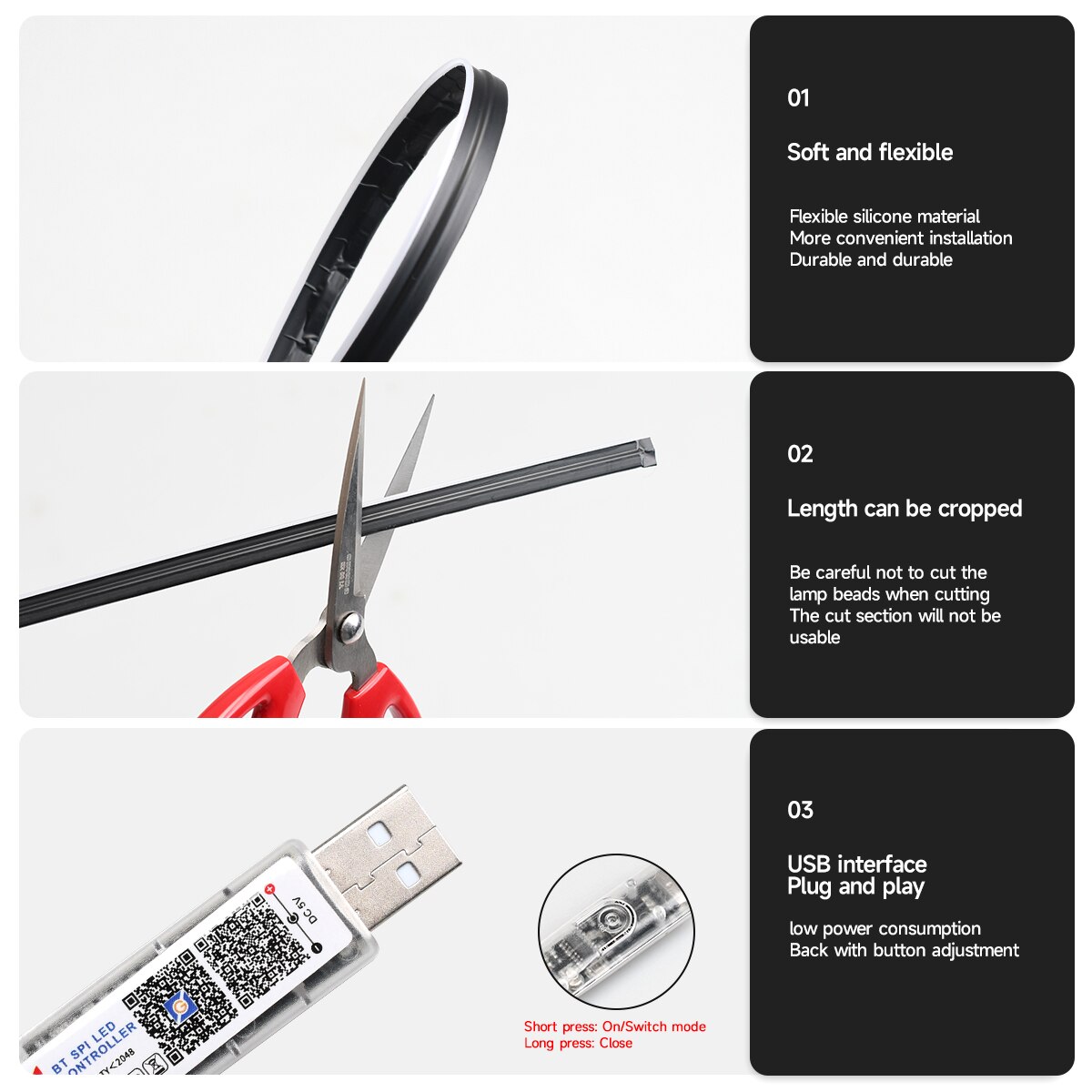 Car USB 64 Colors Acrylic Stri - Led Ambient Interior Car Lights App Control recension och pris