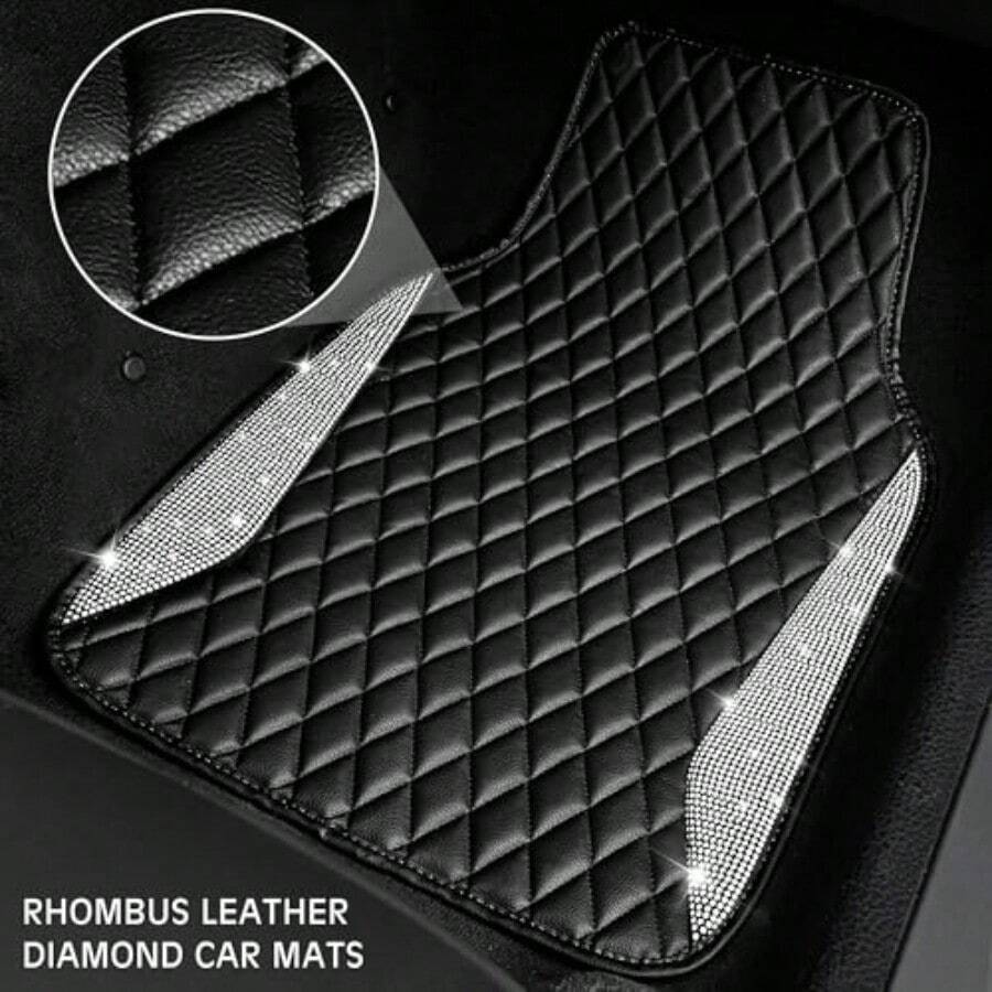 Leather Car Mats Shining Diamo - Car Floor Mats Universal Waterproof Leather recension och pris
