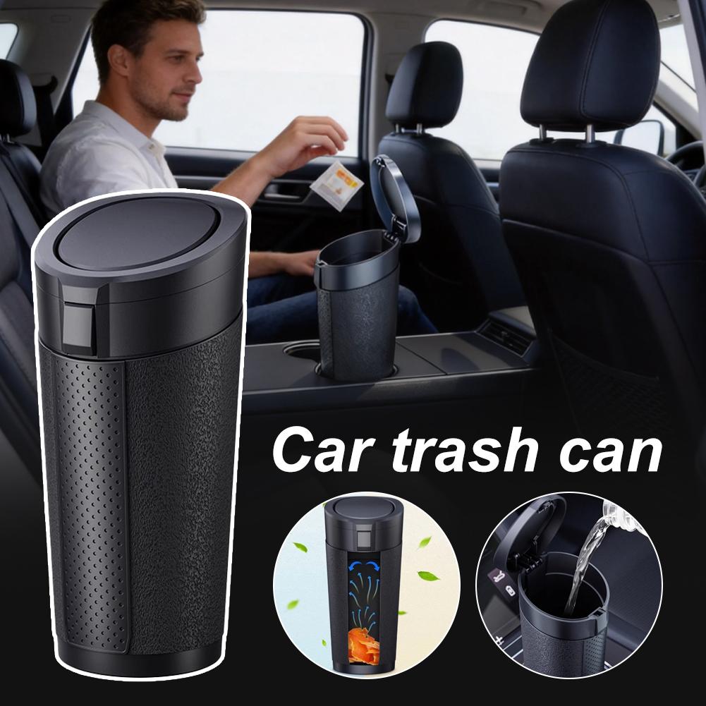 Portable Car Trash Can with Pu - Waterproof Car Trash Can With Lid recension och pris
