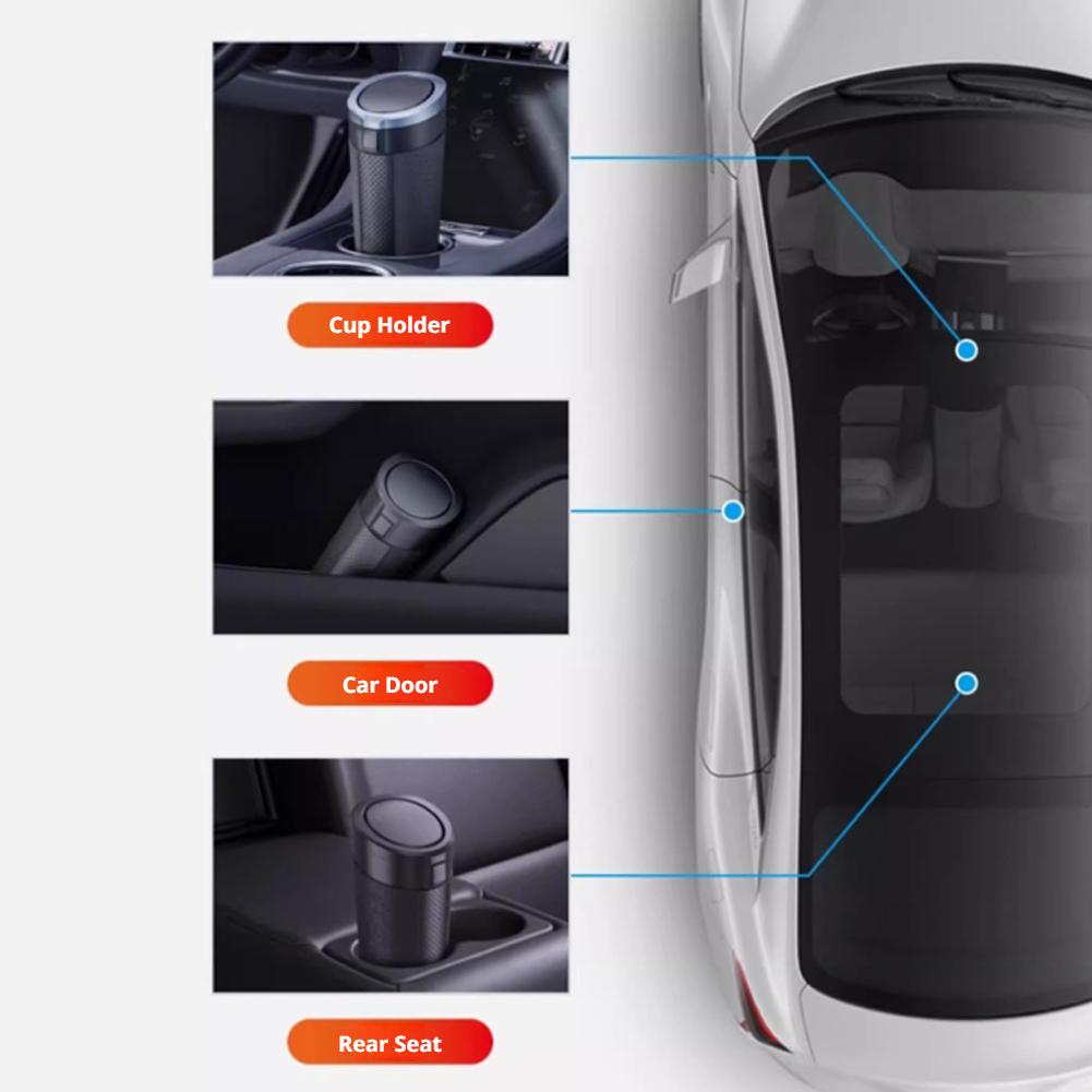 Portable Car Trash Can with Pu - Waterproof Car Trash Can With Lid recension och pris